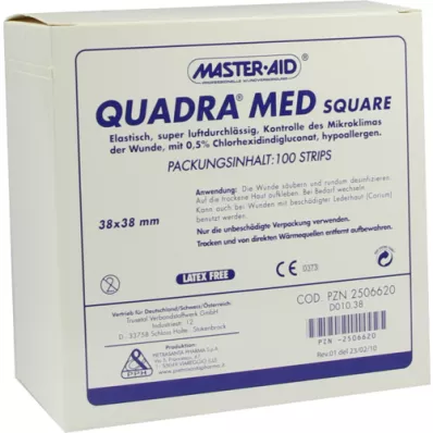 QUADRA MED Bandelettes square 38x38 mm Master Aid, 100 pièces