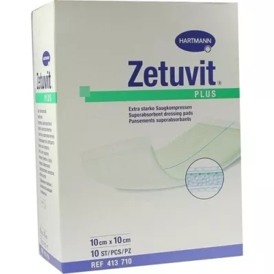 ZETUVIT Compresse absorbante Plus extra-résistante, stérile, 10x10 cm, 10 pces