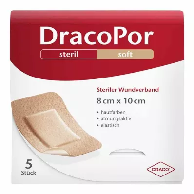DracoPor Pansement doux de couleur peau 8x10 cm stérile, 5 pc