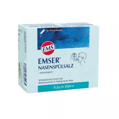 EMSER Sel de rinçage nasal physiologique, 20 pcs