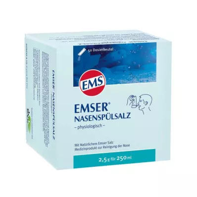 EMSER Sel de rinçage nasal physiologique, 50 pcs