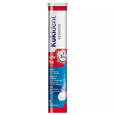 KUKIDENT Nettoyant Express Aktiv Plus Tabs, 33 pces