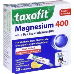 TAXOFIT Magnésium 400+B1+B6+B12+Acide folique 800 Gran, 20 pcs