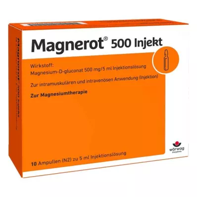 MAGNEROT 500 ampoules injectables, 10X5 ml