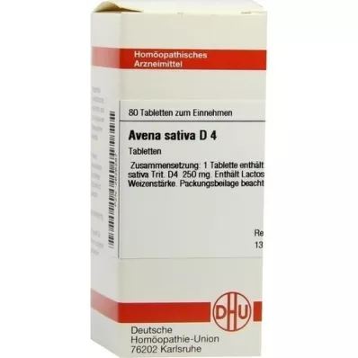 AVENA SATIVA D 4 comprimés, 80 pc