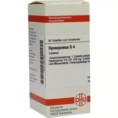 HYOSCYAMUS D 4 comprimés, 80 pc