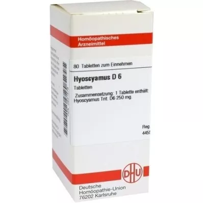 HYOSCYAMUS D 6 comprimés, 80 pc