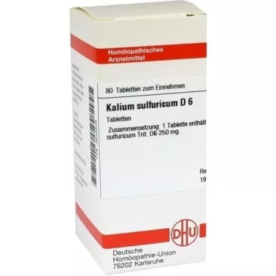 KALIUM SULFURICUM D 6 comprimés, 80 pc
