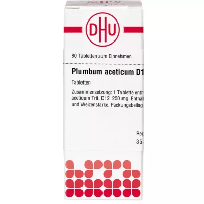 PLUMBUM ACETICUM D 12 comprimés, 80 pc