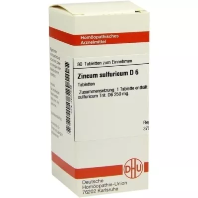 ZINCUM SULFURICUM D 6 comprimés, 80 pc