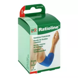 RATIOLINE Bande de fixation cohésive acute 8 cmx4 m bleue, 1 pc