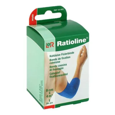 Bandage de fixation aiguë Ratioline cohésif 8 cm x 4 m bleu, 1 pièce