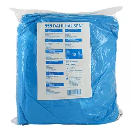 BESUCHERKITTEL avec bande de fixation 120x144 cm bleu, 10 pces