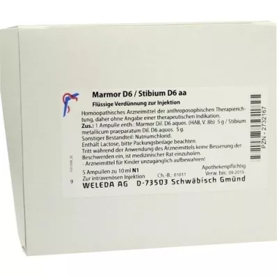 MARMOR Ampoules D 6/Stibium D 6 aa, 5X10 ml