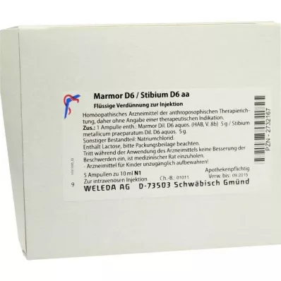 Ampoules Marbre D 6 / Stibium D 6 aa, 5X10 ml