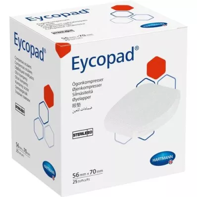 EYCOPAD Compresses oculaires 56x70 mm stériles, 25 pces