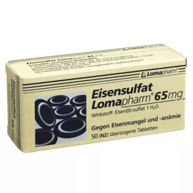Sulfate de fer Lomapharm 65 mg comprimés enrobés, 50 pc