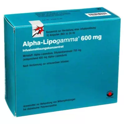 ALPHA-LIPOGAMMA Concentré pour perfusion de 600 mg, 10X24 ml ALPHA-LIPOGAMMA Concentré pour perfusion de 600 mg, 10X24 ml