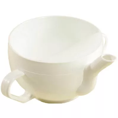 Gobelet médical en plastique avec 2 anses blanc, 1 pièce