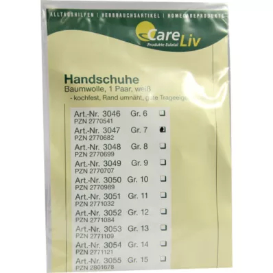 HANDSCHUHE Coton taille 7, 2 pces