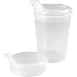 EINNEHMEBECHER sans poignée avec couvercle 4mm laiteux, 1 pc