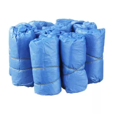 Couvre-chaussures jetables en plastique bleu, 100 pc