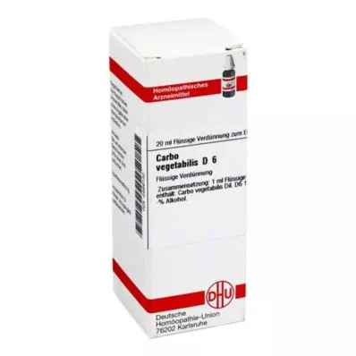 CARBO VEGETABILIS D 6 Dilution, 20 ml