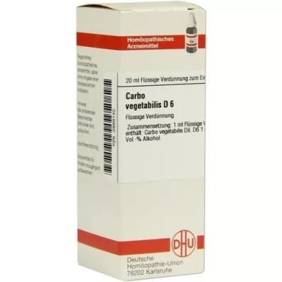 CARBO VEGETABILIS D 6 Dilution, 20 ml