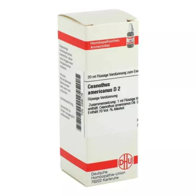 CEANOTHUS AMERICANUS D 2 Dilution, 20 ml CEANOTHUS AMERICANUS D 2 Dilution, 20 ml