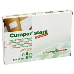 CURAPOR Pansement stérile transparent 5x7 cm, 5 pces
