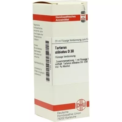 TARTARUS STIBIATUS D 30 Dilution, 20 ml
