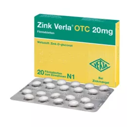 ZINK VERLA OTC 20 mg Comprimés pelliculés, 20 pc