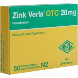 ZINK VERLA OTC 20 mg Comprimés pelliculés, 50 pc