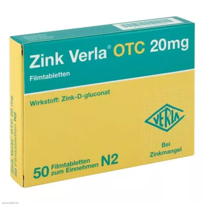 ZINK VERLA OTC 20 mg Comprimés pelliculés, 50 pc ZINK VERLA OTC 20 mg Comprimés pelliculés, 50 pc