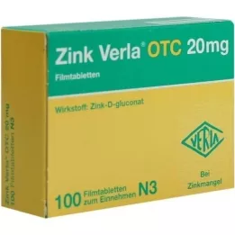 ZINK VERLA OTC 20 mg Comprimés pelliculés, 100 pcs