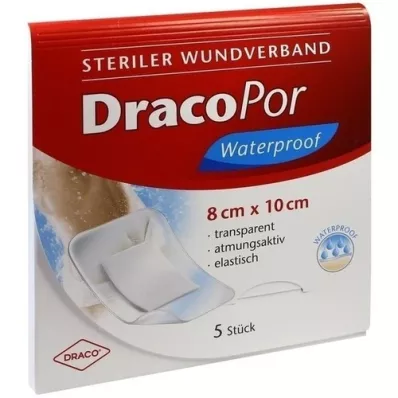 DRACOPOR Pansement waterproof 8x10 cm stérile, 5 pces