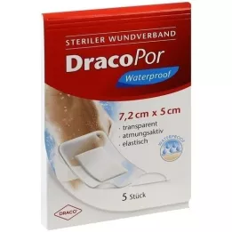 DRACOPOR Pansement waterproof 5x7,2 cm stérile, 5 pces