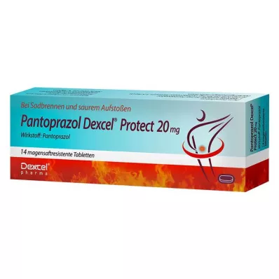 Pantoprazole Dexcel Protect 20 mg comprimés gastro-résistants, 14 pc Pantoprazole Dexcel Protect 20 mg comprimés gastro-résistants, 14 pc