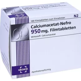 CALCIUMACETAT NEFRO 950 mg Comprimés pelliculés, 100 pcs