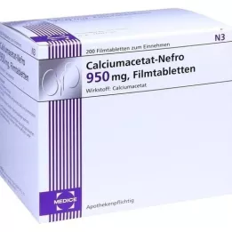 CALCIUMACETAT NEFRO 950 mg Comprimés pelliculés, 200 pcs