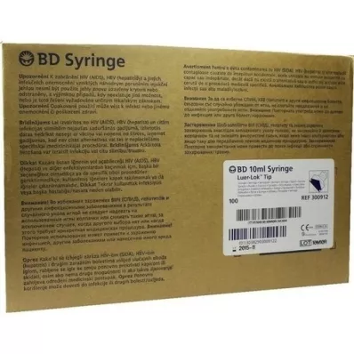 BD PLASTIPAK Seringue 10 ml Luer Lok centrée, 100X10 ml