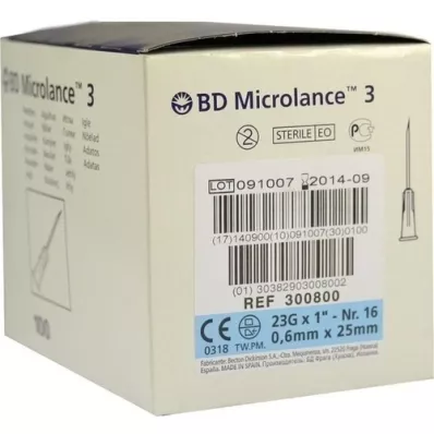 BD MICROLANCE Aiguille 23 G 1 0,6x25 mm, 100 pces