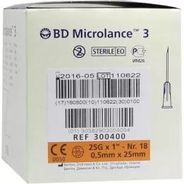 BD MICROLANCE Aiguille 25 G 1 0,5x25 mm, 100 pces