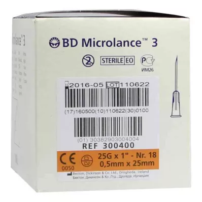 Canule Bd Microlance 25 G 1 0,5x25 mm (100 pièces)