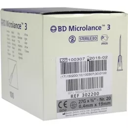 BD MICROLANCE Aiguille 27 G 3/4 0,4x19 mm, 100 pces