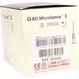 BD MICROLANCE Aiguille 18 G 1 1/2 40 mm trans., 100 pces