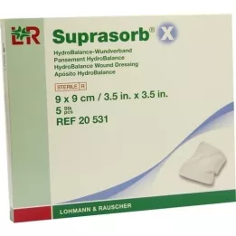 SUPRASORB X HydroBalance pansement pour plaie 9x9 cm, 5 pces