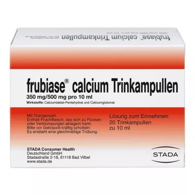 ampoules à boire de calcium frubiase, 20 pc