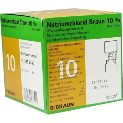 NATRIUMCHLORID 10% Braun MPC Concentré pour perfusion, 20X10 ml