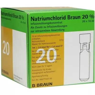 NATRIUMCHLORID 20% MPC Concentré délectrolytes, 20X10 ml